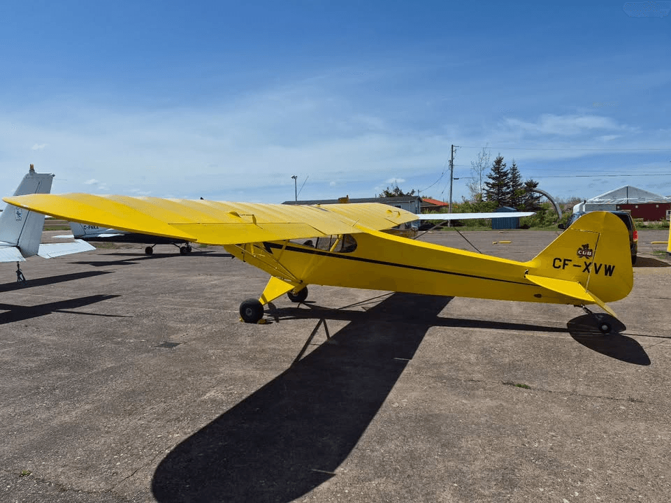 Exterior view of a 1939 Piper J3F-50 for sale in MB