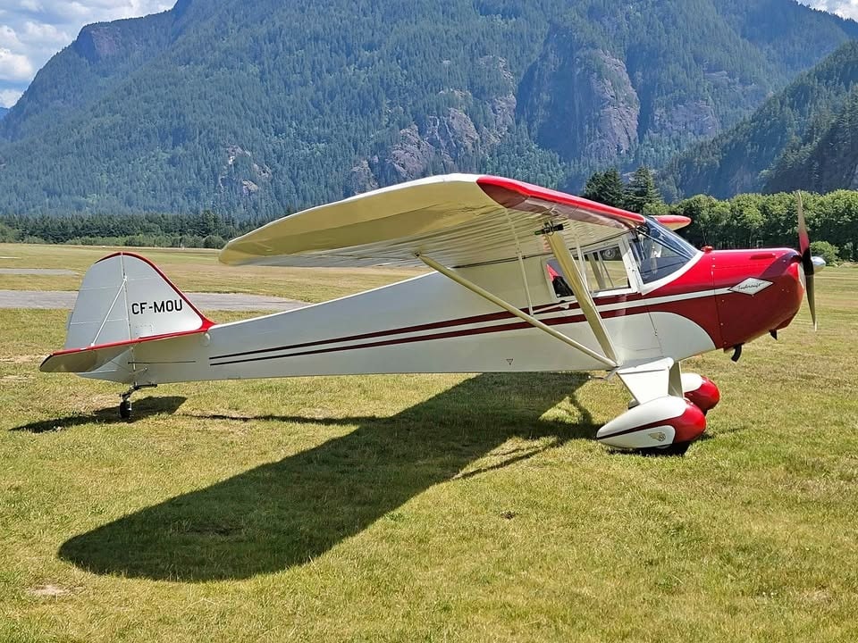 Exterior view of a 1939 Taylorcraft BL-65 for sale in BC